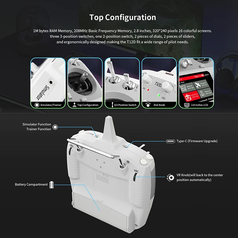 RadioLink T12D 12-Channel 2.4G - Radio Transmitter 2.4Ghz 评论和价格