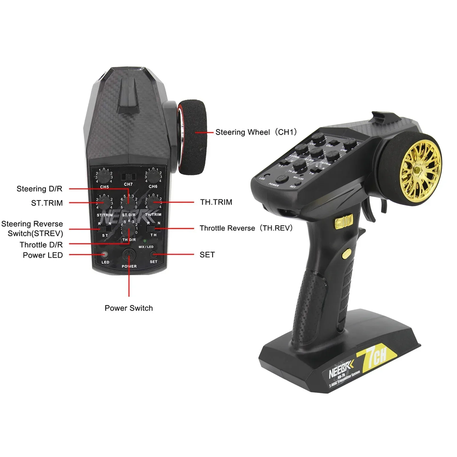 NEEBRC 7CH 2.4Ghz Radio System - Radio Transmitter 2.4Ghz 评论和价格