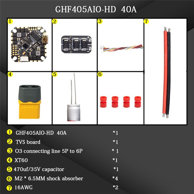 ABTI-GHF405AIO-HD 40A AIO Flig - F405 Flight Controller 评论和价格