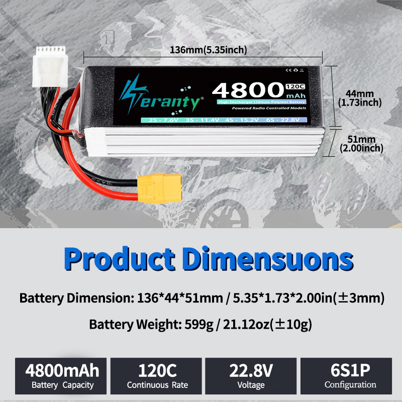 TERANTY 6S 4800mAh Lipo Batter - Lipo Battery 6S 评论和价格