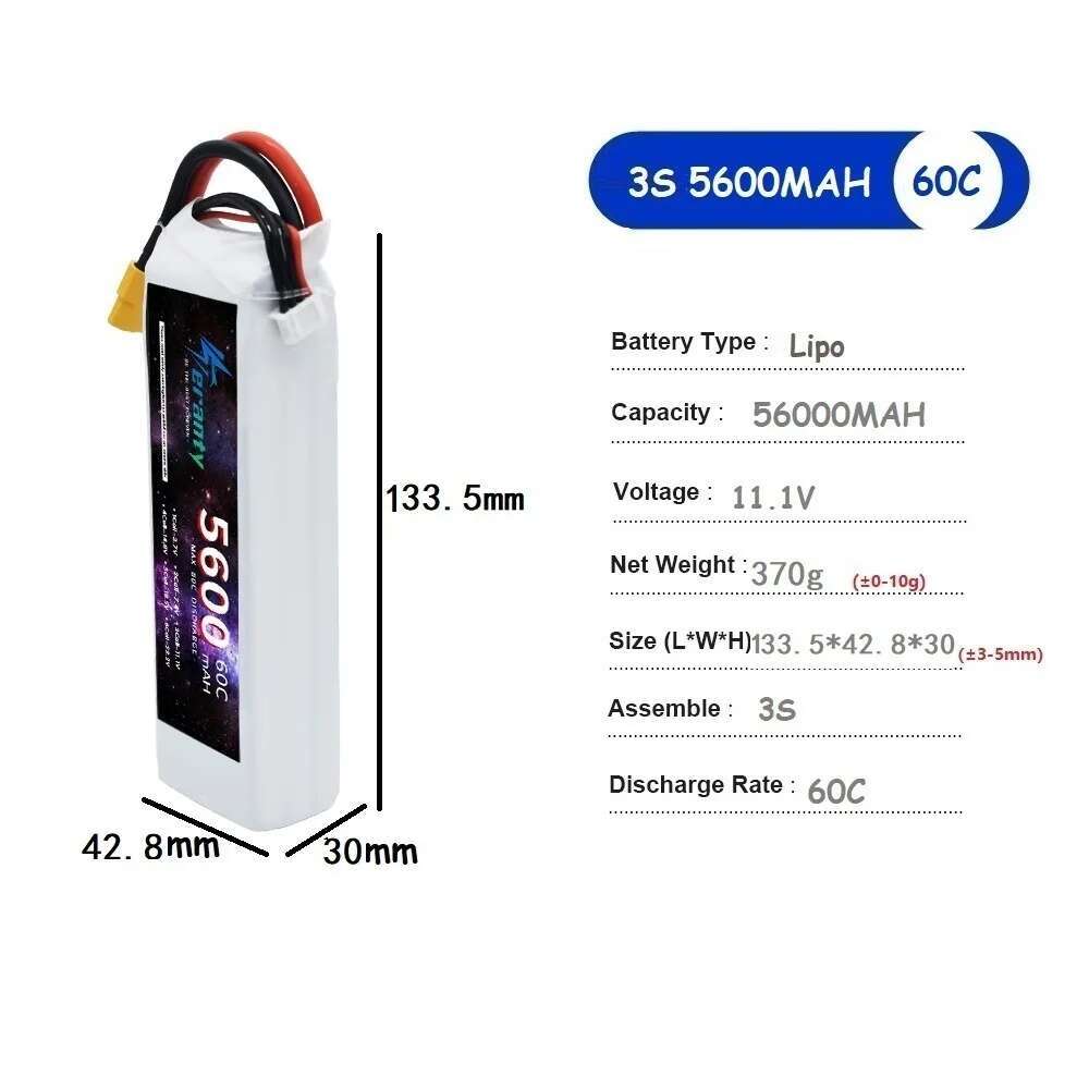 TERANTY 5600MAH 60C 2S 3S 4S 6 - Lipo Battery 6S 评论和价格