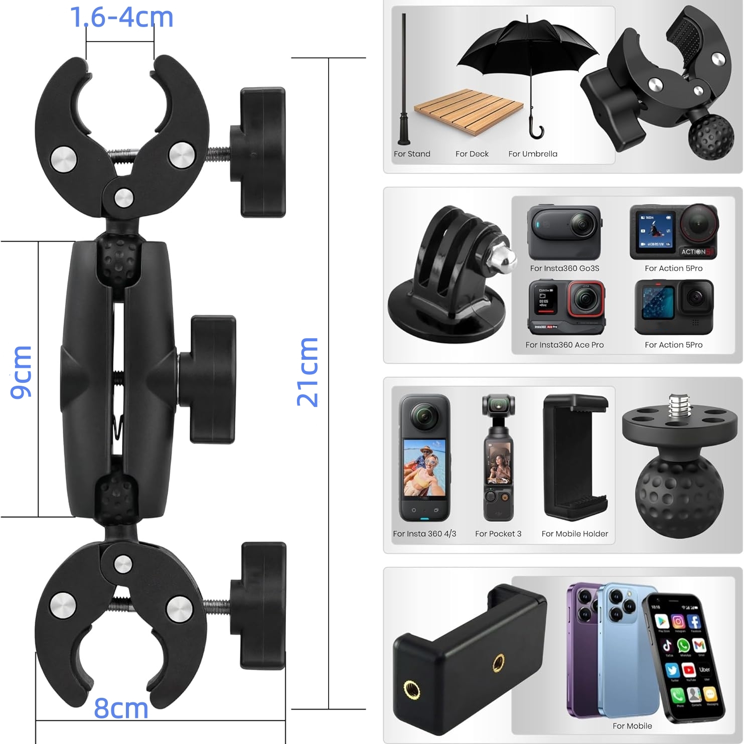 Double Clip Crab Super Clamp C - Runcam Camera 评论和价格