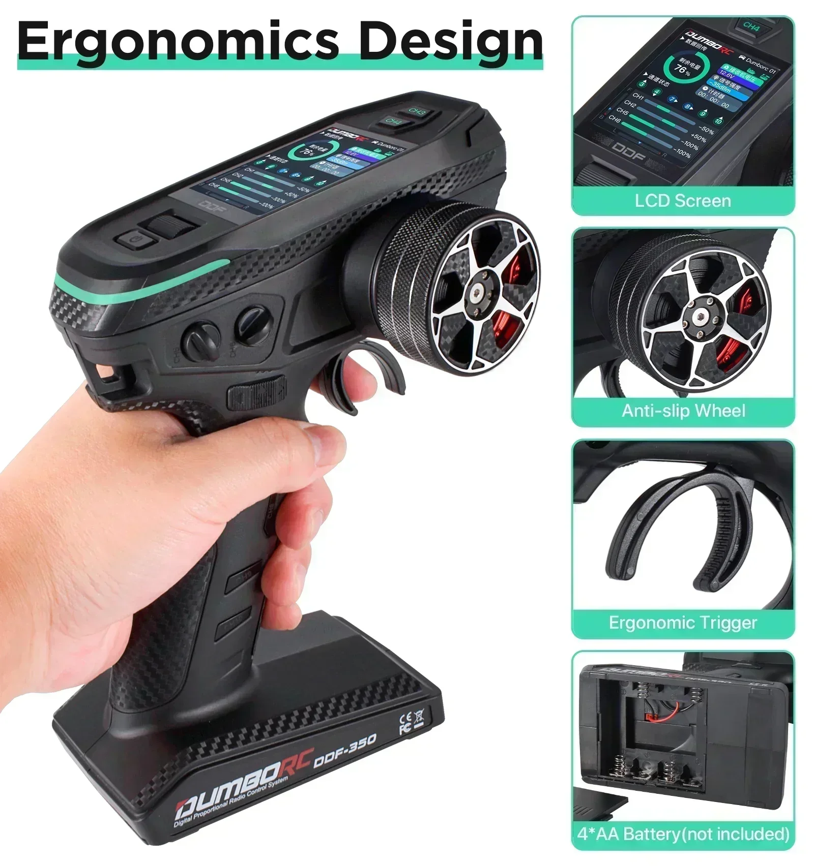 DUMBORC 10CH DDF-350 RC Remote - Radio Transmitter 2.4Ghz 评论和价格