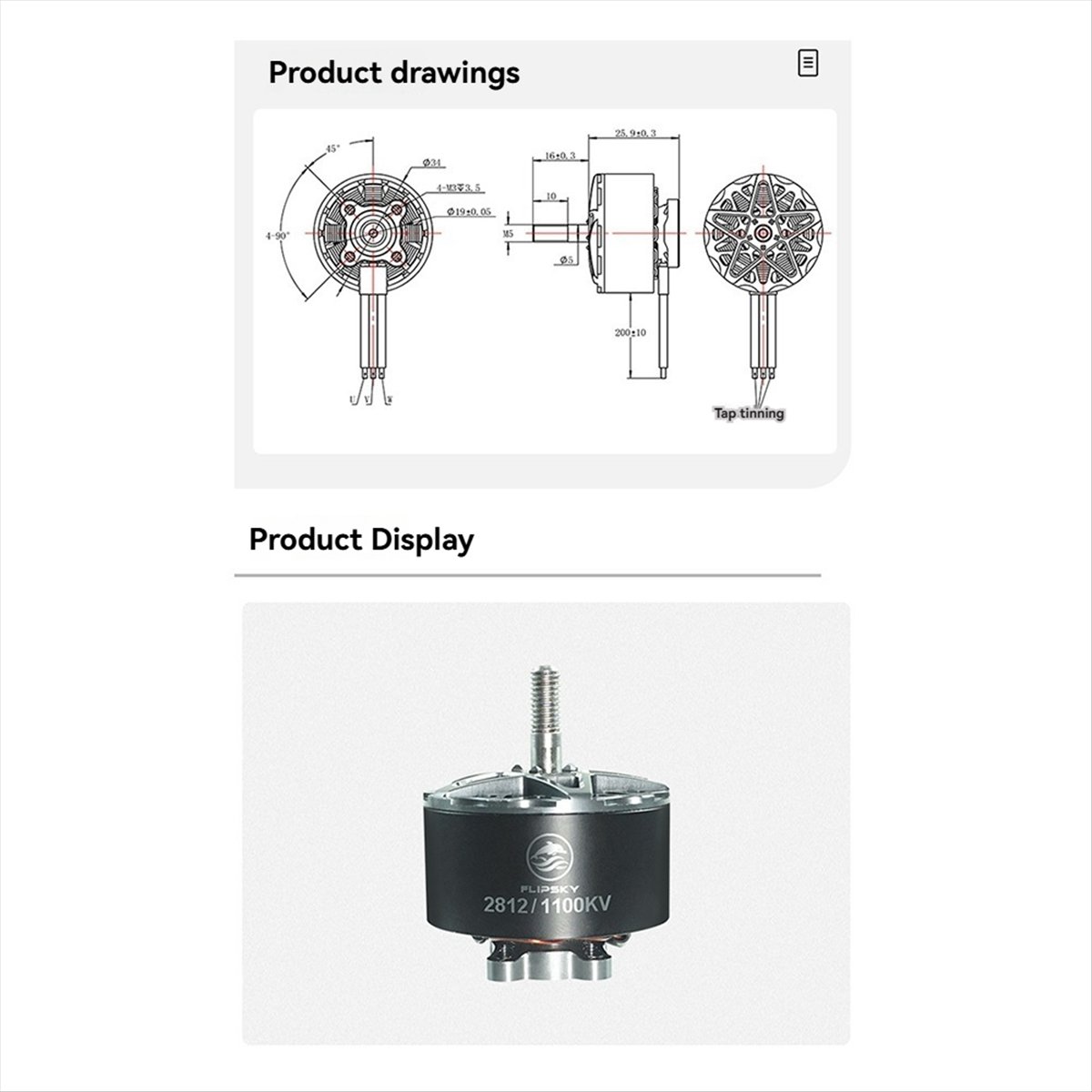 【Motor Parts】 2812 1100KV Brus - Rc Drone 评论和价格